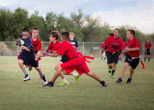 Scholars at Leman Academy Marana practicing athletics