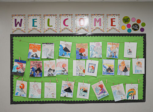 A photo of a welcome wall at Leman Academy Central Tucson