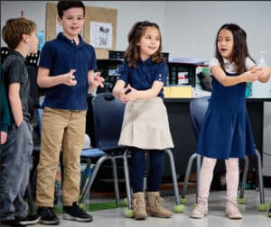 A photo of Leman academy scholars performing together