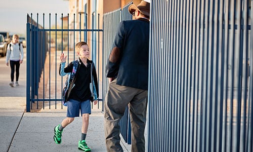 scholars arriving at Leman Academy Oro Valley campus