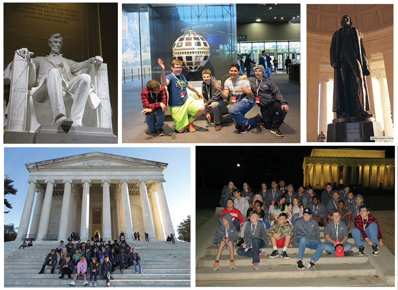 Collage of images from the D.C. trip.