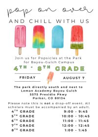 4th to 7th Grade Popsicle flier invite