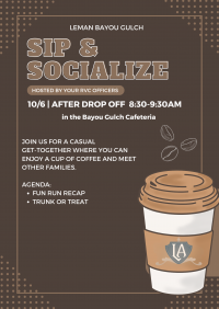 Sip and socialize event info flyer